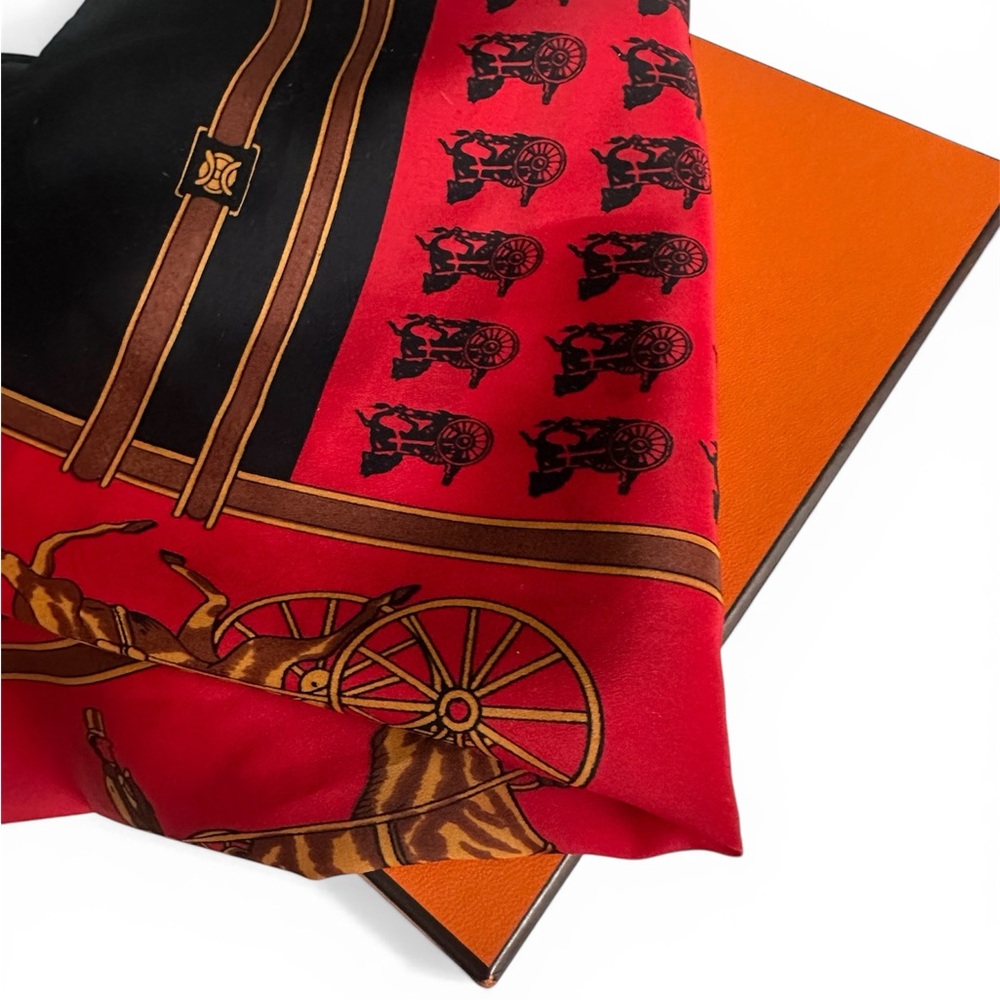 Hermes Carriage and Rider Scarf in Box